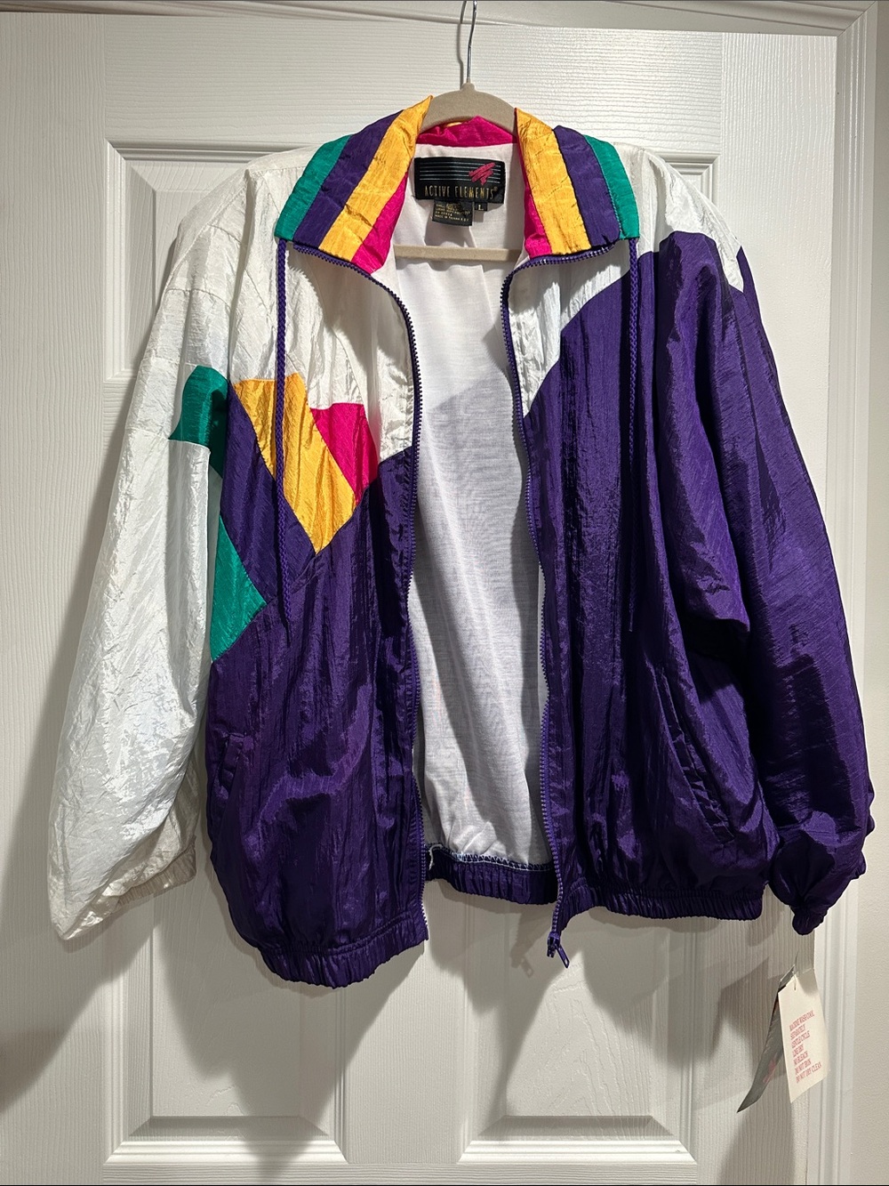 Active Element Purple Colorblock Bomber Jacket